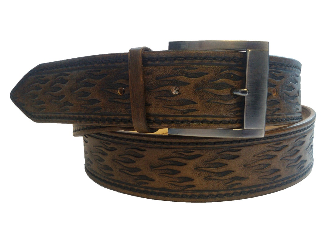 Full Grain Leather Belt Men's Belt Leather Belt Brown - Etsy