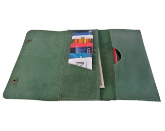 Cartera personalizada, cartera de mujer, cartera de piel verde, cartera de piel, cartera verde, cartera hecha a mano, cartera de piel de mujer, cartera mujer