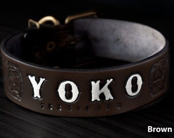 Leather Dog Collar, High quality dog collar, Personalized collar, Collar with name, Personalised leather dog collar, Personalized Dog Collar