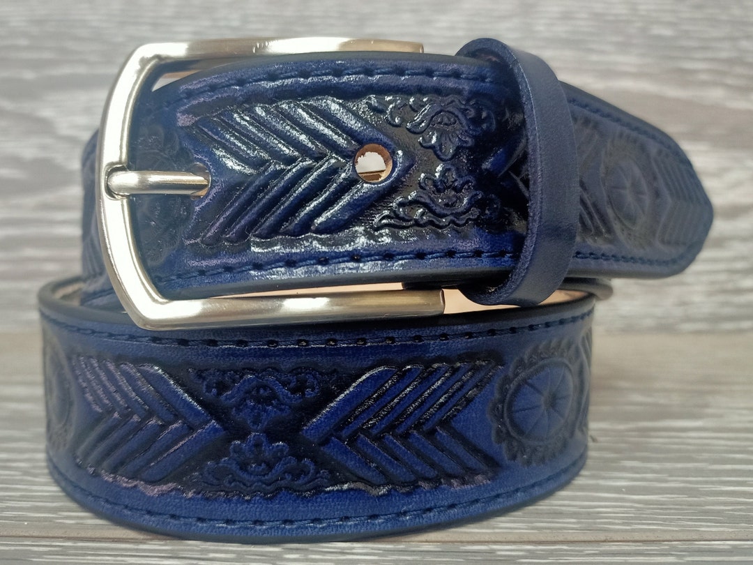 designer blue belt