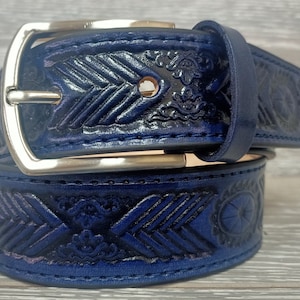 Handmade Personalized Gift Belt, Full Grain Leather Belt, Jeans Belt, Handmade Leather Belt,Blue Leather Belt, Navy Blue Belt,Dark Blue Belt