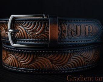 Aangepaste lederen riem cadeau, 3e verjaardag cadeau, lederen riem mannen, volnerf riem, gepersonaliseerd cadeau, jubileumcadeau, cadeau voor hem