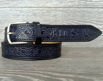 Celtic belt, mens leather belt, belt for men, western belt, gift for dad, fathers day gift, papa gifts, gifts for daddy, leather belt.