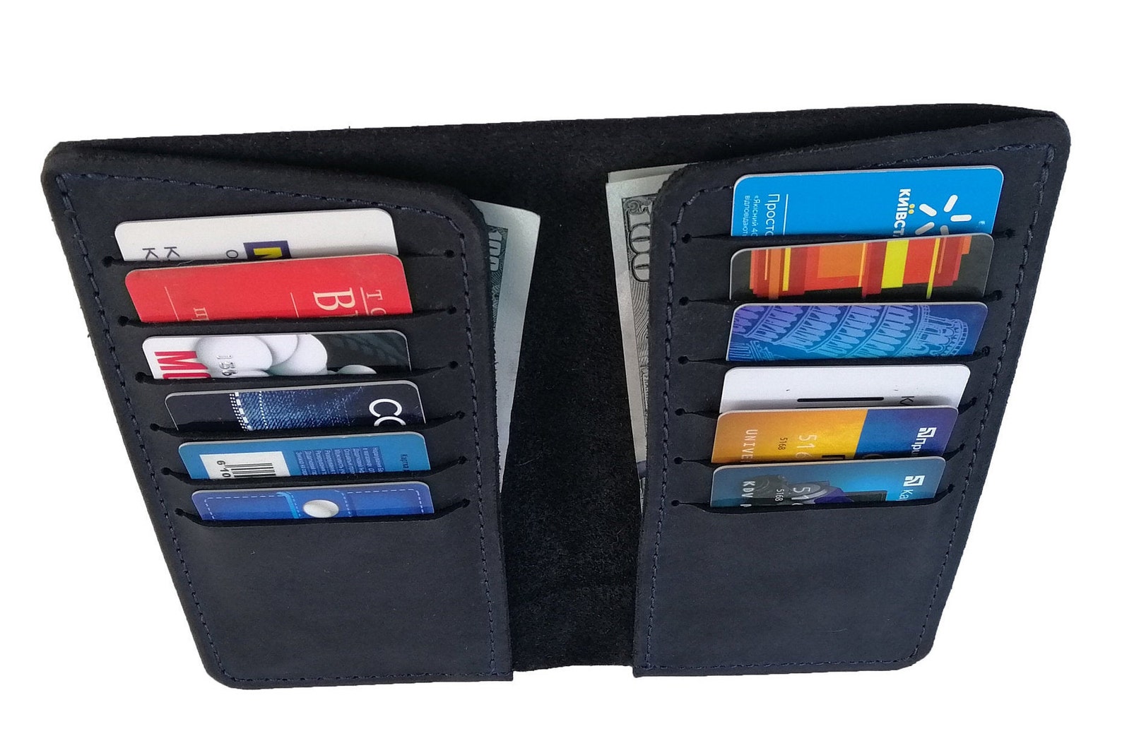 Blue cardholder leather card holder cardholder leather Etsy