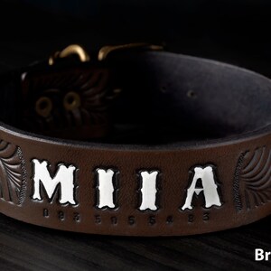 Genuine Leather Dog Collar, Engraved Leather Dog Collar, Customized Dog Collar, Personalized Dog Collar, Personalized Gift Dog Collar
