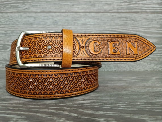 Handmade Leather Belt with Personalization