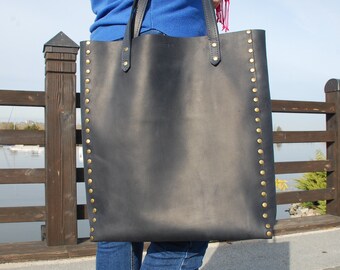 Women&#39;s tote bags, tote handbags, blue tote bag, shopper tote, Tote shopper bag, large tote, Leather bag for women, handmade big tote bags