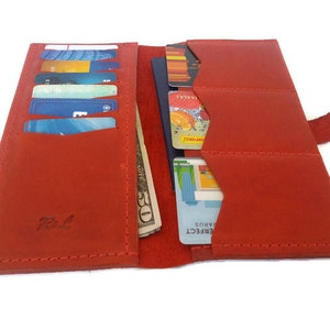Rotes Leder Portemonnaie, Damen Geldbörse, Geldbeutel für Frauen, Kreditkartenbörse, Frauen Leder Geldbeutel, rotes Portemonnaie, Leder Geldbeutel, Damen Geldbörse