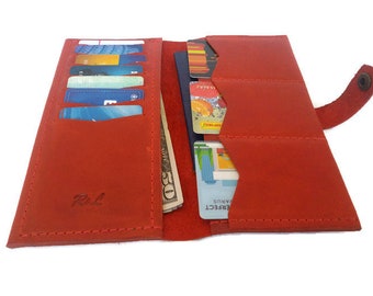 Cartera de piel roja, cartera de mujer, carteras para mujer, cartera para tarjetas de crédito, cartera de piel de mujer, cartera roja, cartera de piel, cartera de mujer