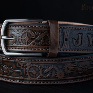 Custom Handmade Belt Anniversary Gift Engraved Leather Belt Grooms Men Gift Genuine Leather Gift for Boyfriend Best Man Gift