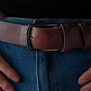 Vintage Style Distressed Casual Ledergürtel, Geschenk für ihn, braunes Leder, Herren Ledergürtel, Damen Ledergürtel