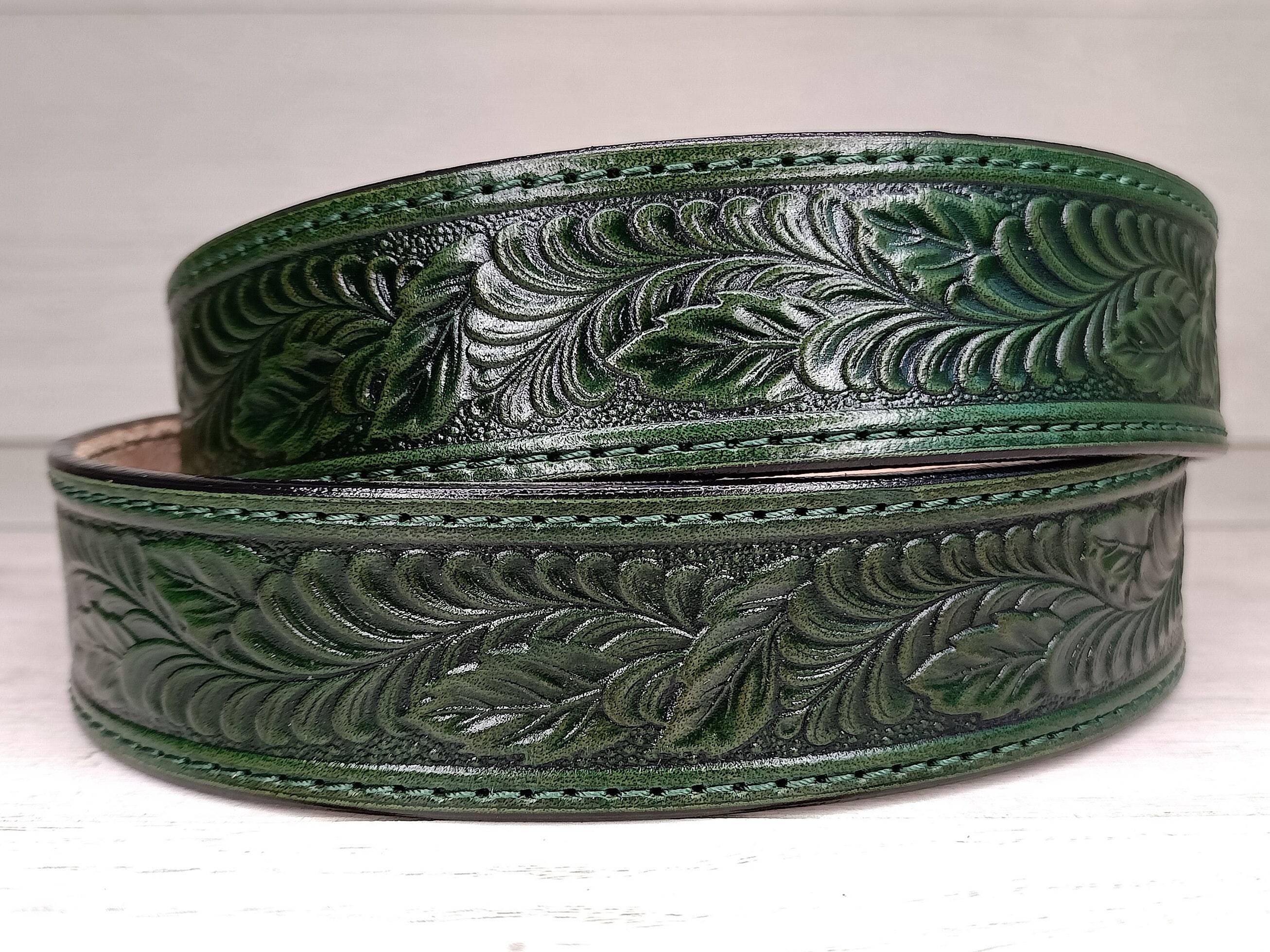 Green Leather Belt, Leather Belt, Genuine Leather Belt  display picture 3
