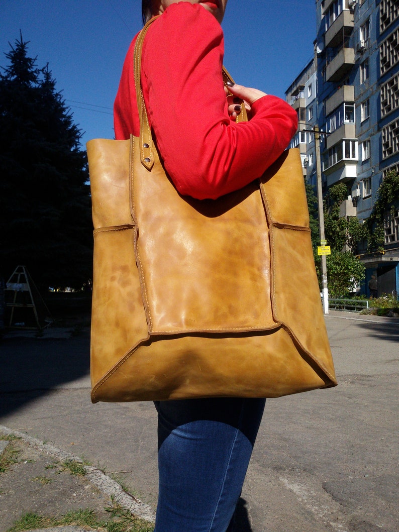 large leather shopper bag
