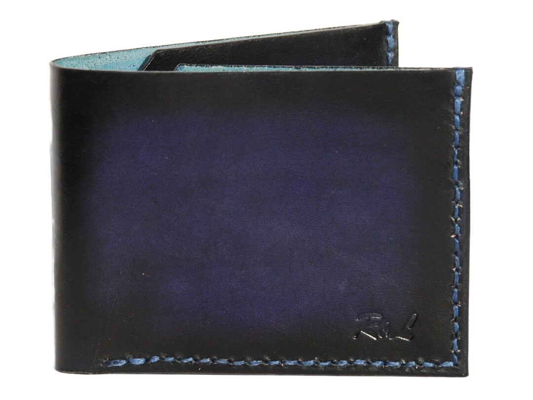 Wallet Color:blue Bifold Wallet, Gradient Blue Wallet, Blue Wallet, Leather Wallet, Mens ...
