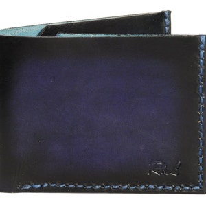 Cartera de cuero, cartera para hombre, carteras para hombre, las mejores carteras para hombre, carteras delgadas para hombre, cartera plegable, cartera azul degradado, cartera azul