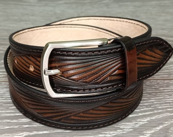 Western Leather Belt,  Embossed Belt, Personalized Belt, Tooled Leather Belt, Mens Leather Belt, Gift for Dad, Fathers Day Gift, Papa Gifts.