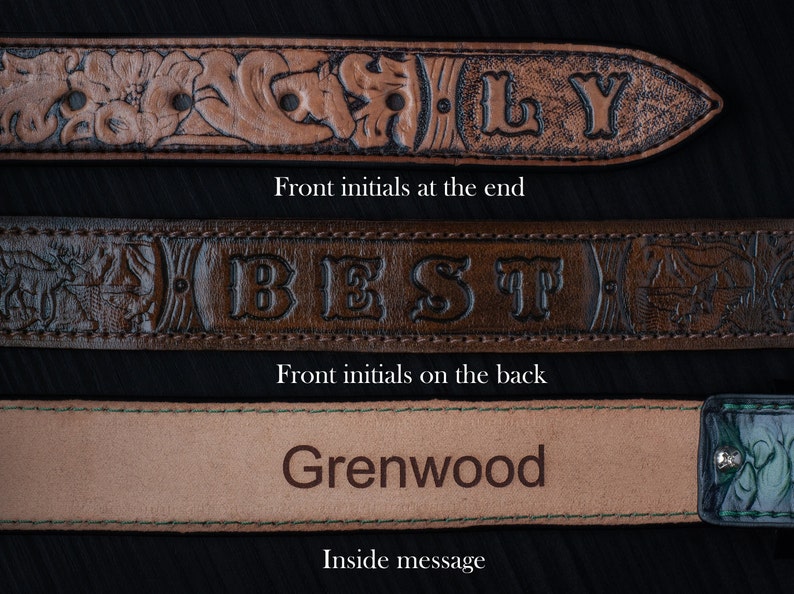 Custom leather belts, Handmade leather belts, Personalized Flowers Tooled Leather Belt, western belt, mens western belt, cowboy belt image 4