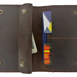 Cartera unisex personalizada, cartera minimalista con monograma, cartera de cuero grabada a medida, idea de regalo para el Día del Padre, cartera de mujer hecha a mano