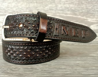 Gradient brown leather belt, brown leather belts, personalized leather belt for jeans, personalized gift, fromal men belt, western for men