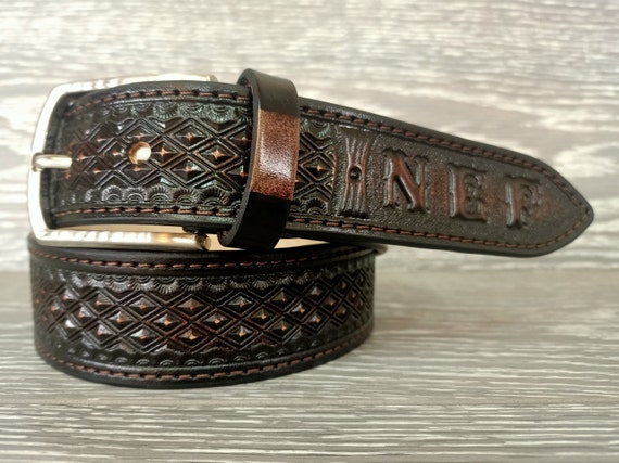 Gradient Brown Leather Belt Brown Leather Belts Personalized Leather Belt for Jeans Personalized Gift Fromal Men Belt Western for Men Etsy