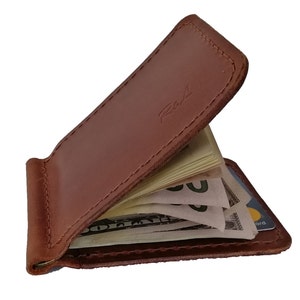 Leder Herren Geldspange, Geldspange, Cognac Brieftasche Leder Geldspange Brieftasche, Geldspange Cognac für Männer Brieftaschen Geldspangen Geldspange