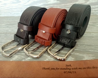 Engraved Leather Belt with Name, Belt for Mens, Anniversary Belt, Gift For Dad, Custom Leather Belt for Husband, Leather Belt for Boyfriend