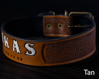 Customized Dog Collar, Personalized Leather Dog Collar, Personalized Dog Collar, Genuine Leather Dog Collar, Engraved Leather Dog Collar