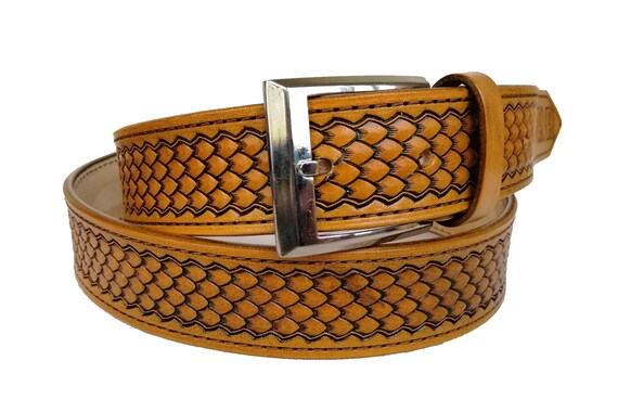 carved leather belt