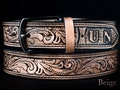Custom leather belts, Handmade leather belts, Personalized Flowers Tooled Leather Belt, western belt, mens western belt, cowboy belt product logo