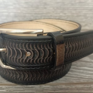 Gradient Tan Belt Leather Belt Mens Belt Tooled Leather - Etsy