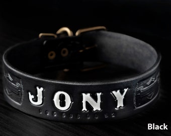 Genuine Leather Dog Collar, Leather Dog Collar, Customized Dog Collar, Personalized Leather Dog Collar, Personalized Dog Collar