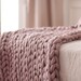 dusty pink chunky knit throw