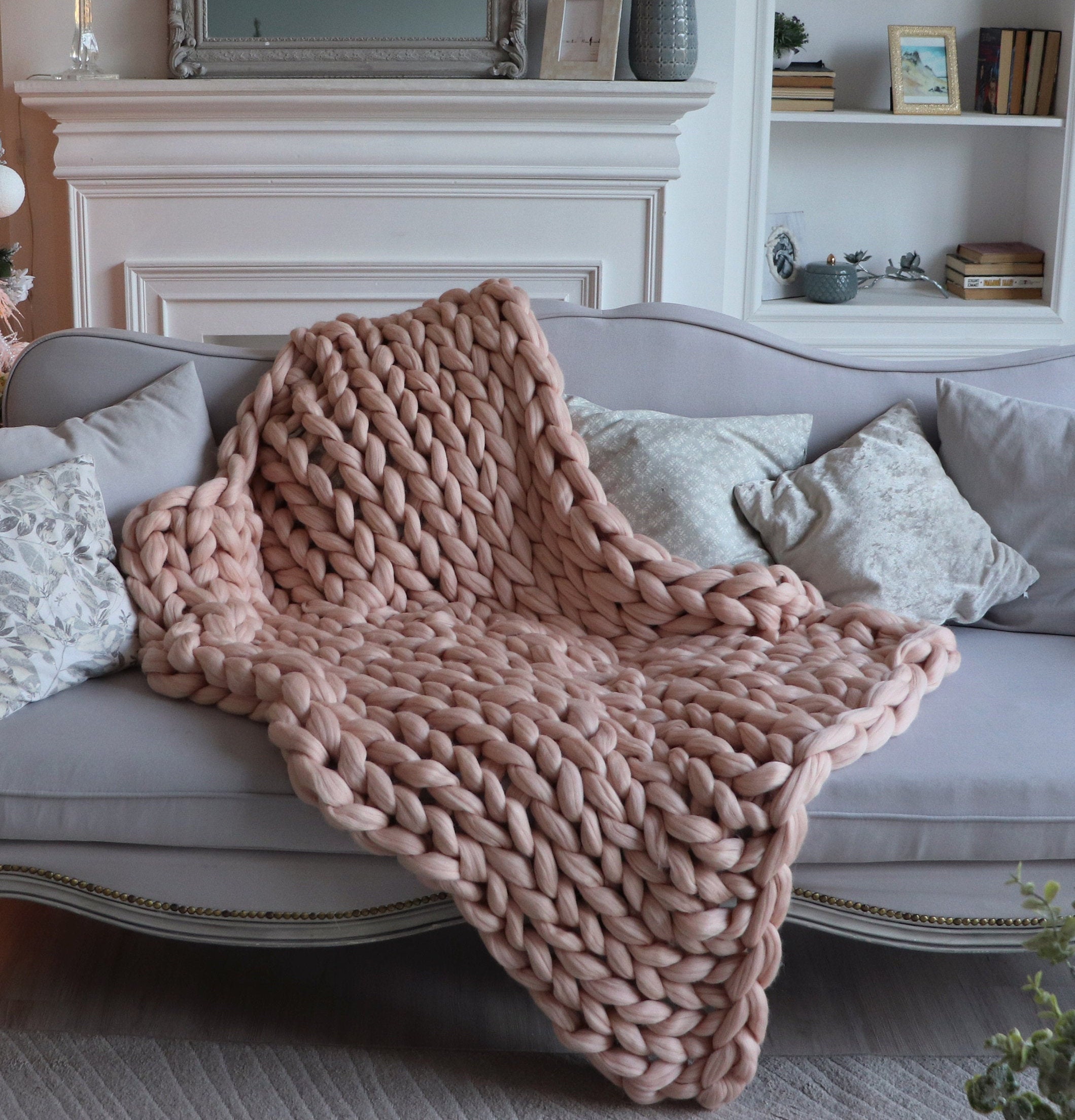 Large Yarn Blanket Big Yarn Blanket Chunky Yarn Blanket Etsy