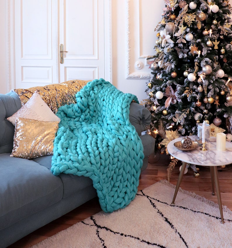 Oversized Knit Blanket Chunky Knit Blanket Oversized Etsy