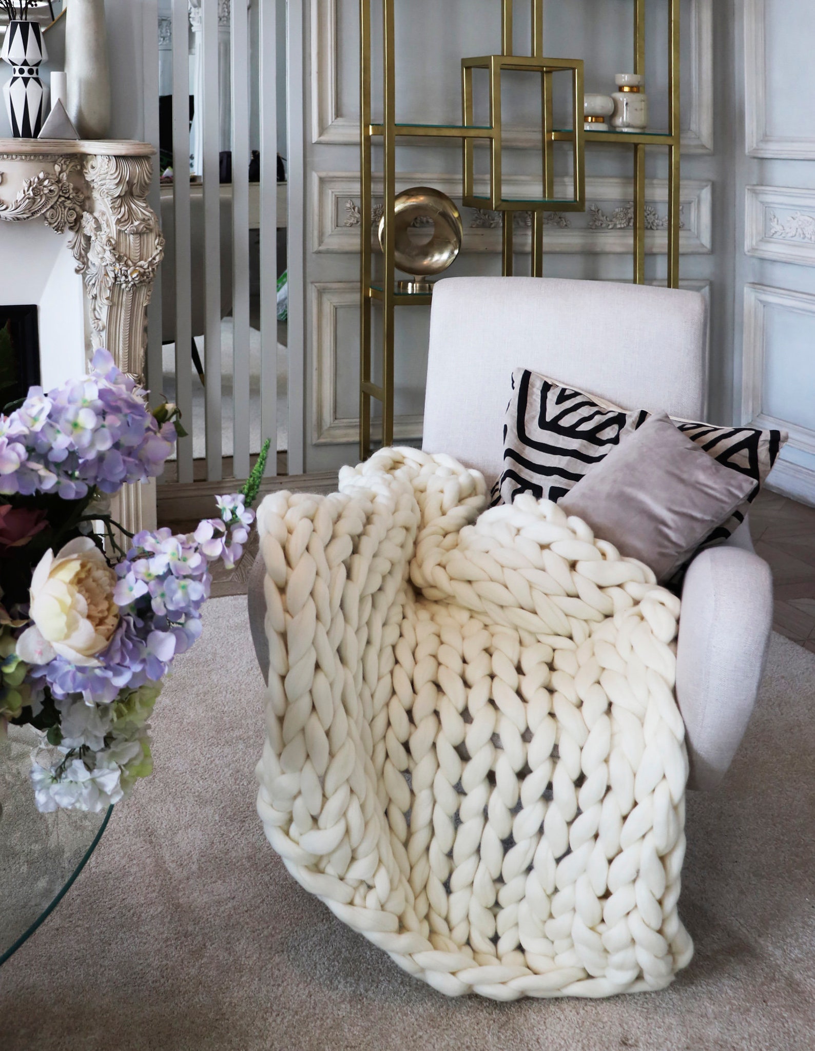 Chunky Woven Blanket Large Knit Blanket Large Woven Blanket Etsy