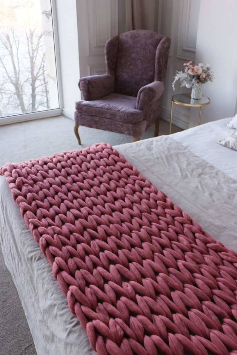 Chunky Knit Blanket Oversized Knit Blanket Homemade Etsy