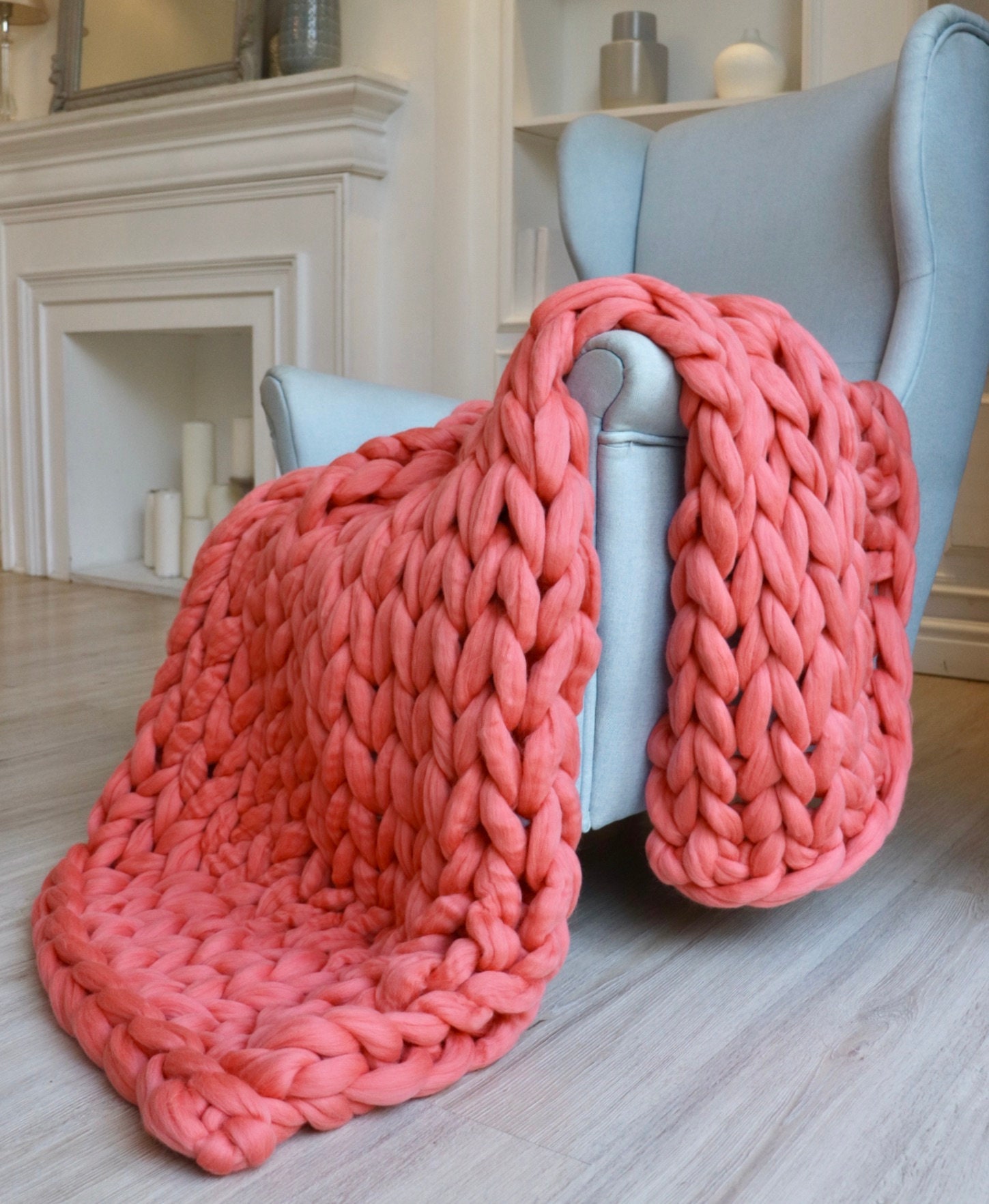 Large Knit Blanket Wool Hug Chunky Knit Blanket Cozy Etsy