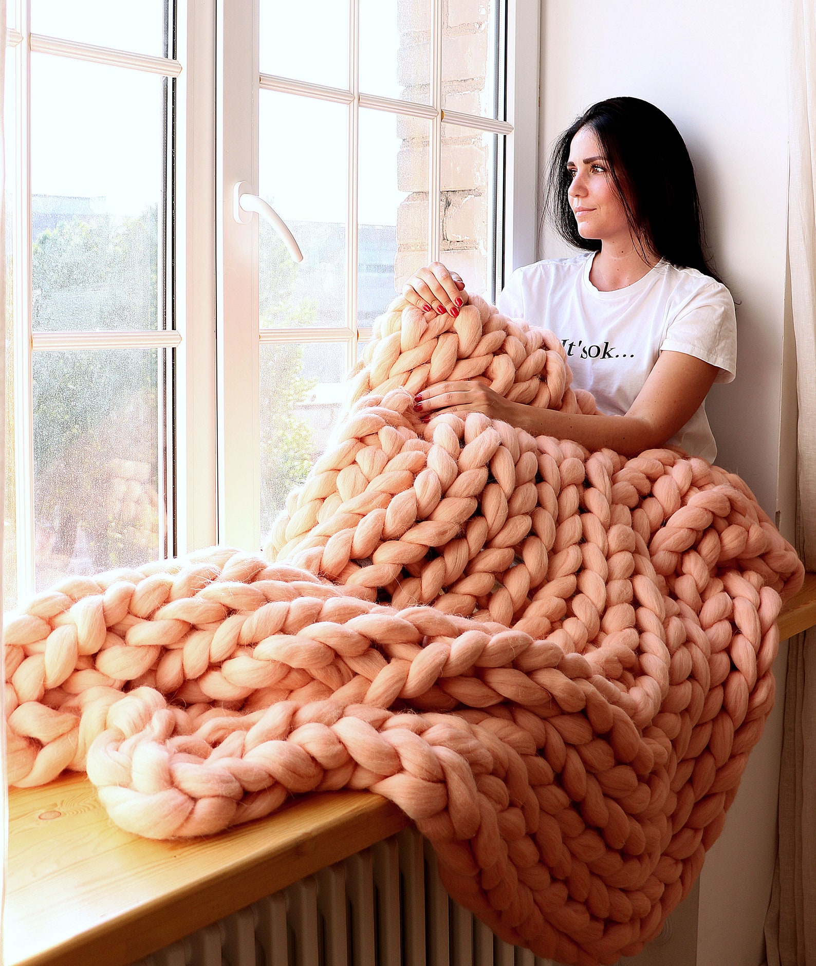 Chunky Knit Blanket Kit DIY Kits For Adults DIY Knit Blanket Etsy