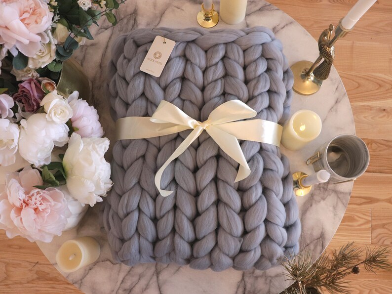 Navy Throw Blanket Navy Throw Navy Chunky Knit Blanket Blue Etsy