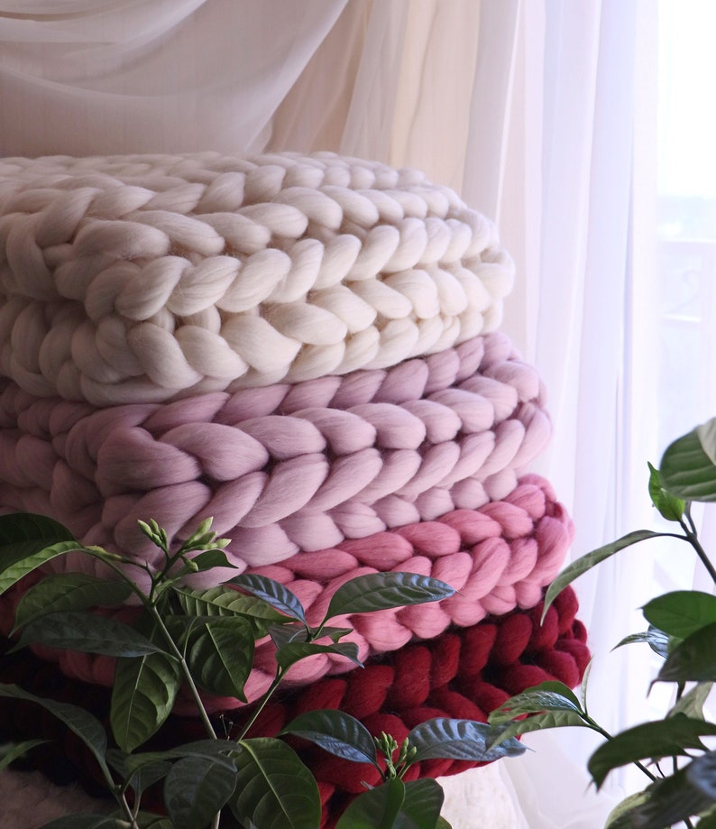 Chunky Knit Blanket Large Knit Blanket Chunky Blanket Knit Etsy