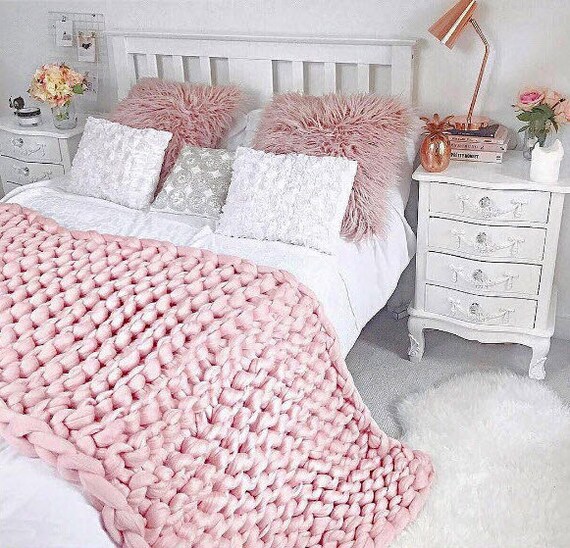 Blush Pink Throw Blanket Adorable Blush Throw Blanket Merino Wool Throw Chunky Knit Blanket Etsy Blush Pink Throw Blanket Adorable Blush Throw Blanket Merino Wool Throw Chunky Knit Blanket Etsy