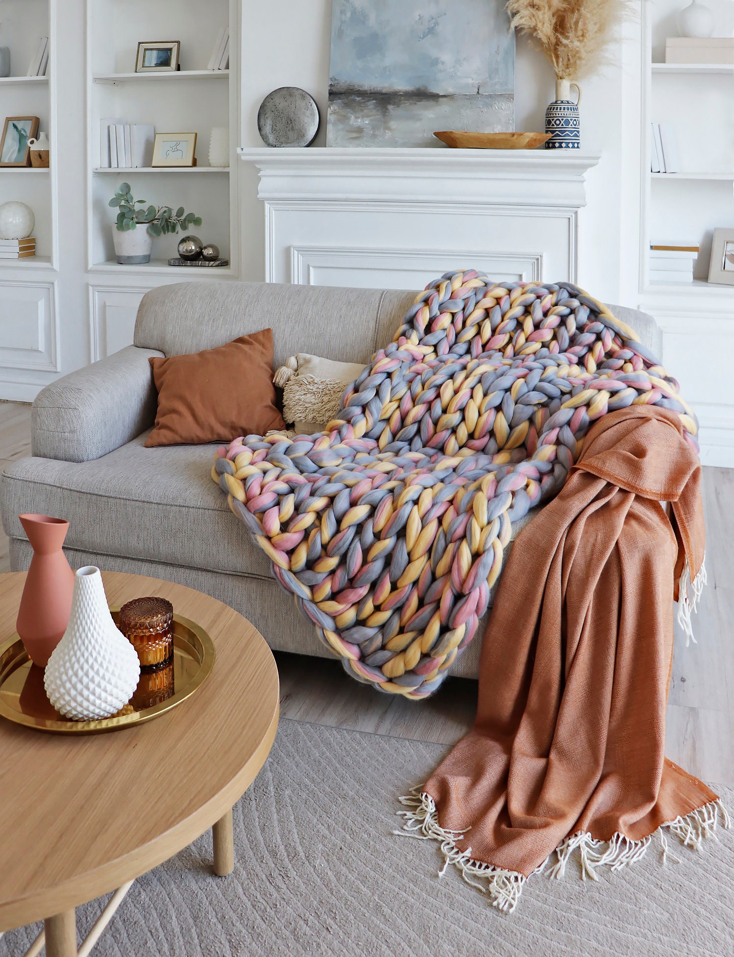 Knit Blanket Large Knit Blanket Big Knit Blanket Big Etsy