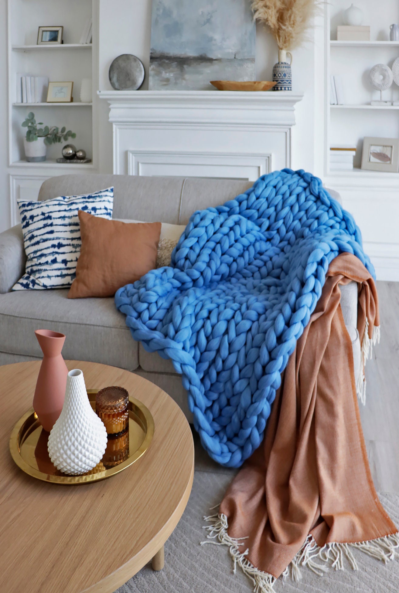 Orange Chunky Blanket Orange Throw Blanket Orange Blanket Etsy