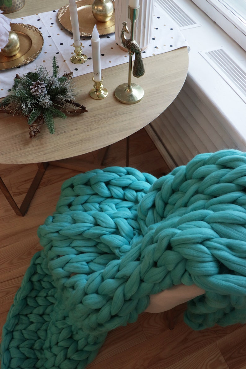 Chunky Knit Blanket Oversized Knit Blanket Homemade Etsy
