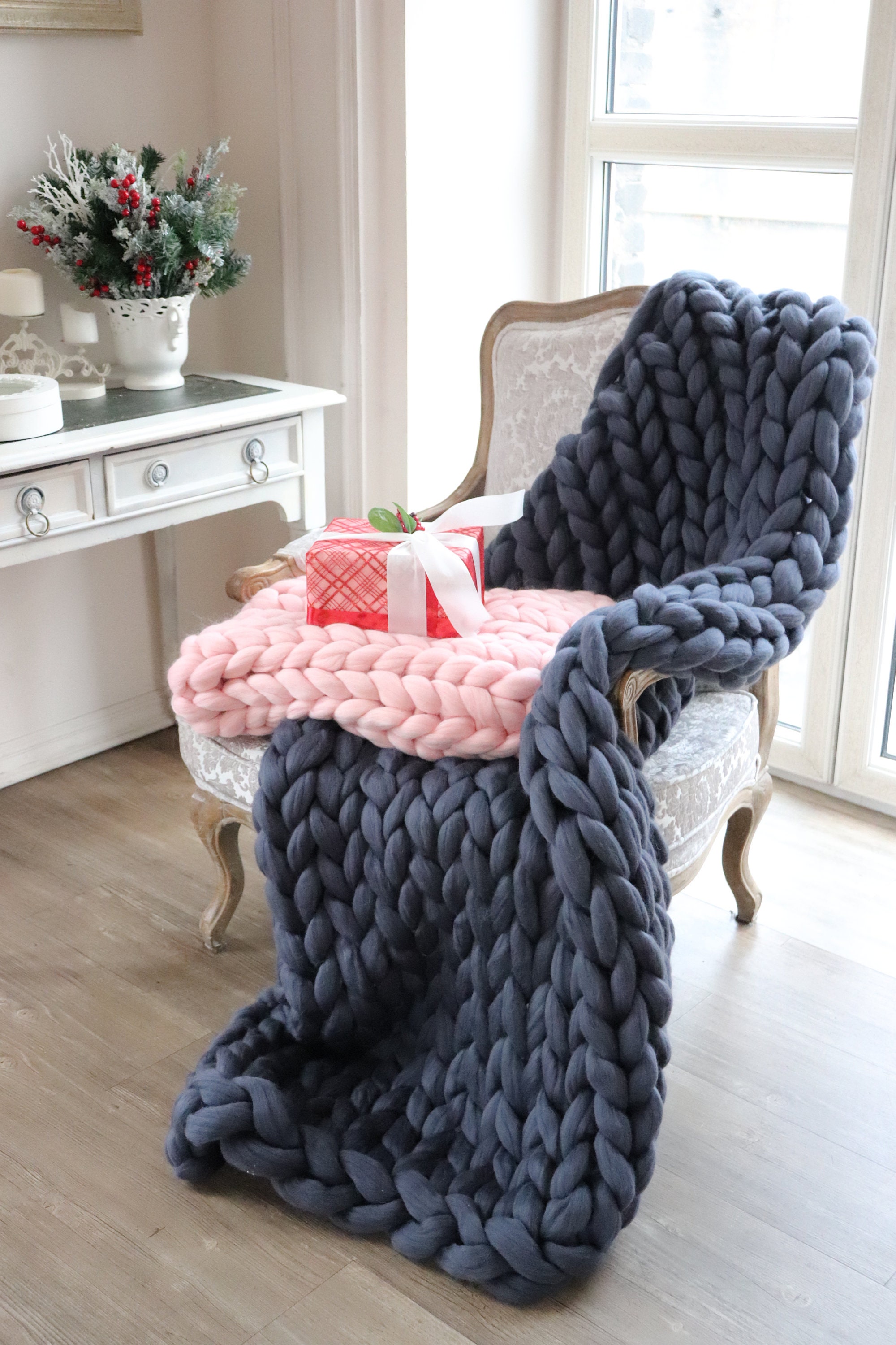 Chunky Woven Blanket Large Knit Blanket Woven Chunky Etsy