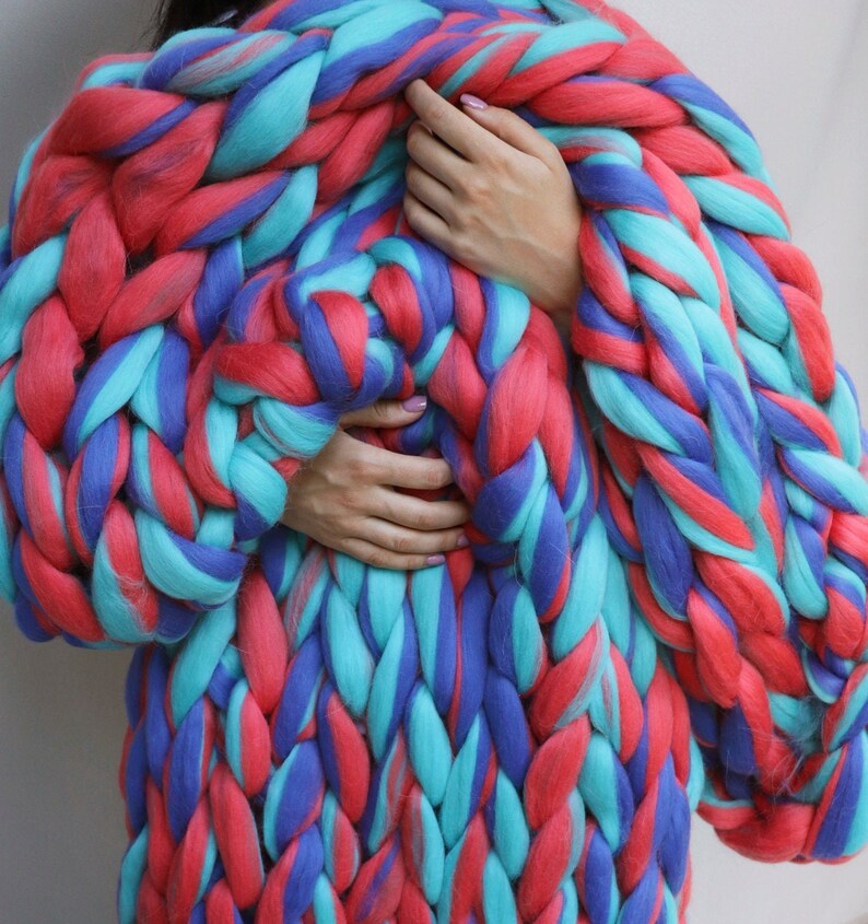 Chunky Knit Blanket Pink Blanket Pink Throw Blanket Throw Etsy