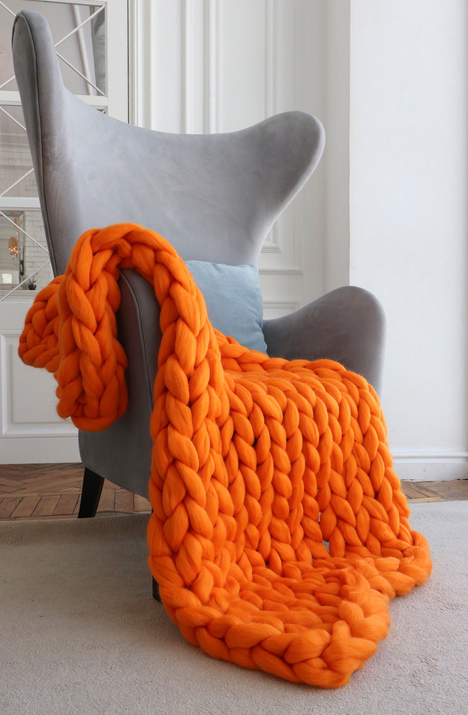 Fall Blanket Fall Decor Weighted Blanket Chunky Knit Etsy