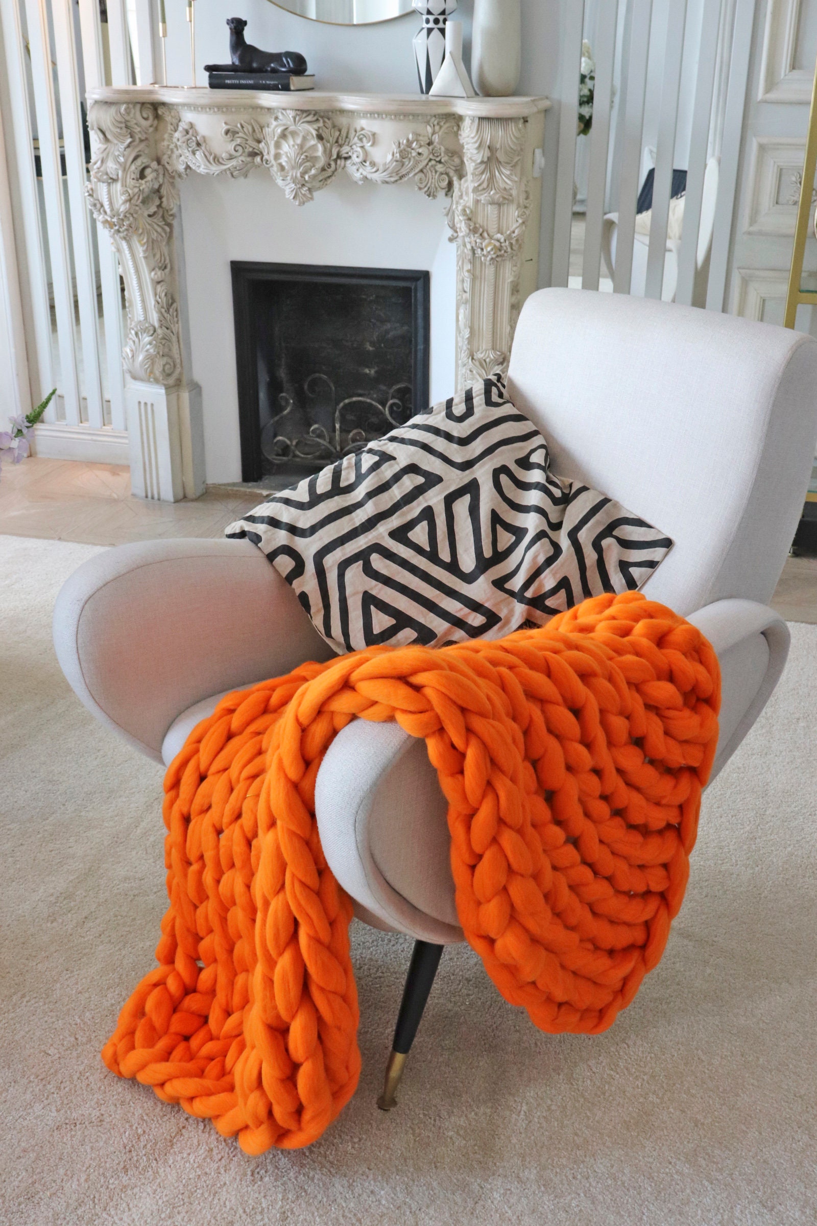 Woven Blanket Big Yarn Blanket Big Woven Blanket Woven Knit Etsy