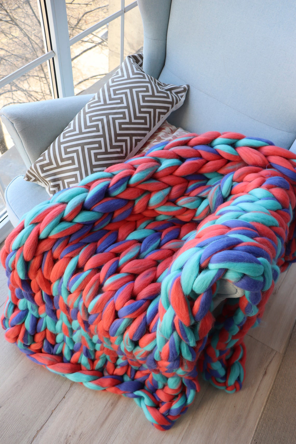 Chunky Woven Blanket Thick Woven Blanket Chunky Blanket Etsy