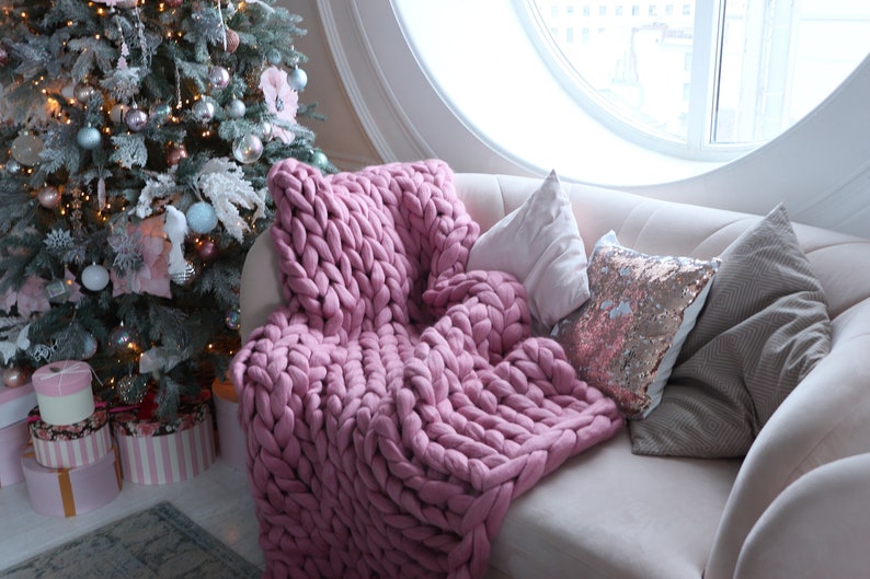 Oversized Knit Blanket Oversized Knitted Blanket Oversized Etsy